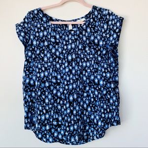 Joie Rancer Savory Silk Top in Fifties Blue Sz Med